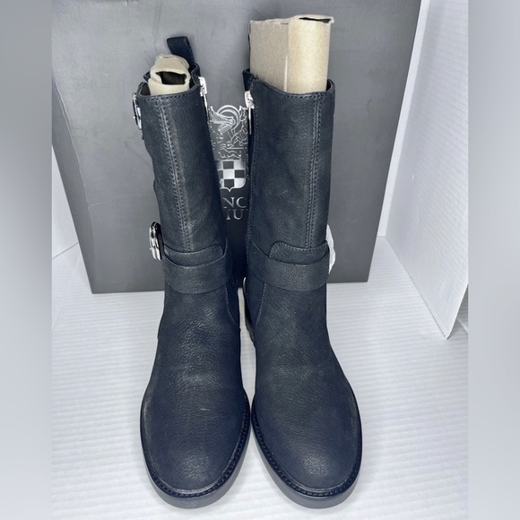 Vince Camuto Women’s Size 7 VC-KERIVINI BLK Silk Goat Black Moto Boots - Picture 7 of 13